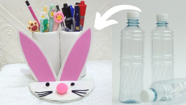 Làm đồ chơi mầm non từ chai nhựa: Hộp đựng bút