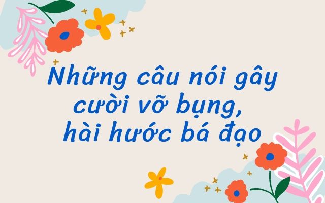 Những câu nói gây cười vỡ bụng, hài hước bá đạo